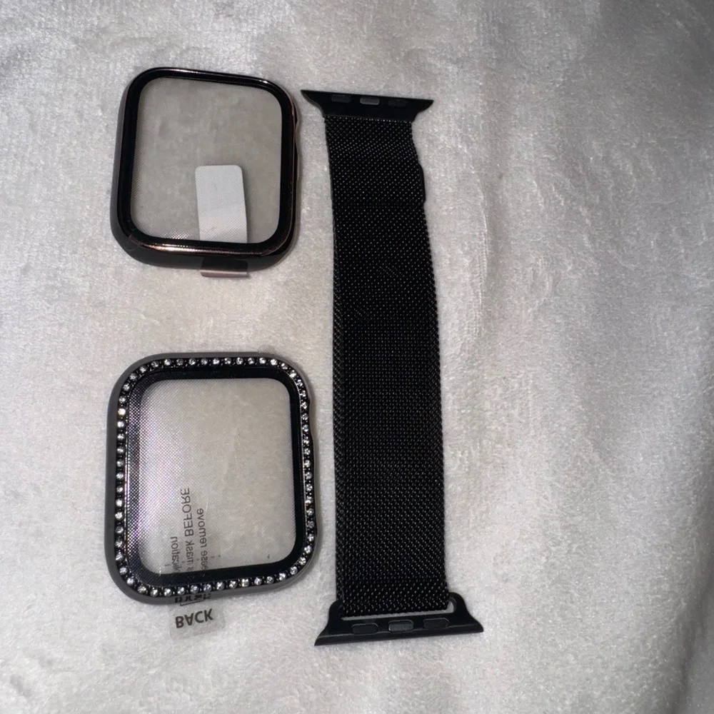 Luxe Black and Silver Smartwatch Case with Band